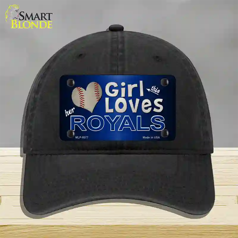 This Girl Loves Her Royals Novelty License Plate Hat Unconstructed Cotton / Black