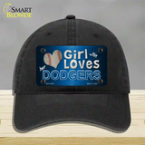 This Girl Loves Her Dodgers Novelty License Plate Hat Unconstructed Cotton / Black