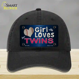 This Girl Loves Her Twins Novelty License Plate Hat Unconstructed Cotton / Black