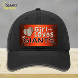 This Girl Loves Her Giants Baseball Novelty License Plate Hat Unconstructed Cotton / Black