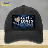 This Girl Loves Her Padres Novelty License Plate Hat Unconstructed Cotton / Black