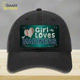 This Girl Loves Her Mariners Novelty License Plate Hat Unconstructed Cotton / Black