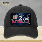 This Girl Loves Her Nationals Novelty License Plate Hat Unconstructed Cotton / Black