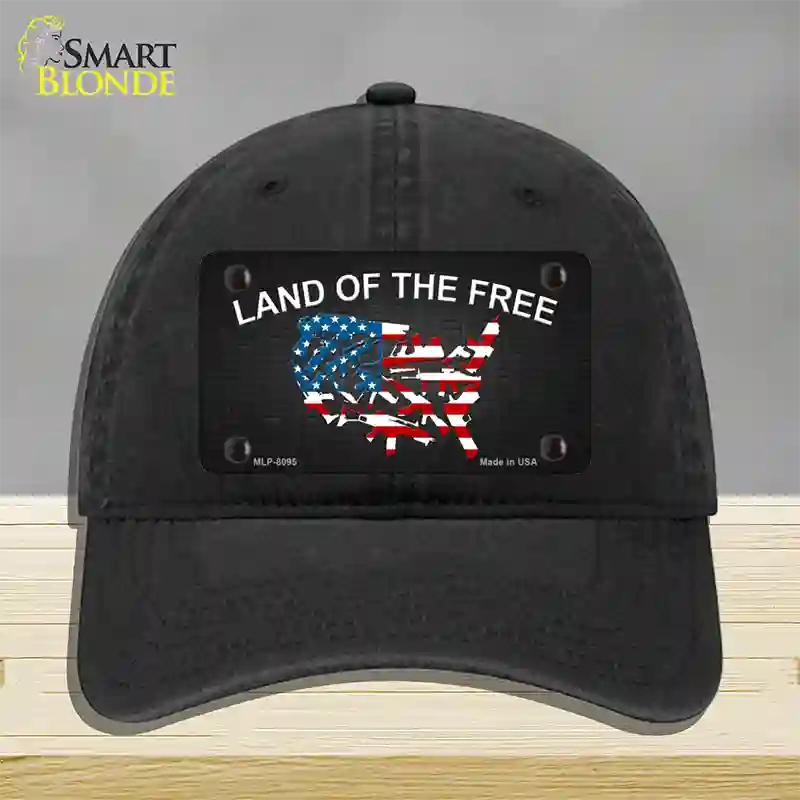 Land Of The Free Novelty License Plate Hat Unconstructed Cotton / Black