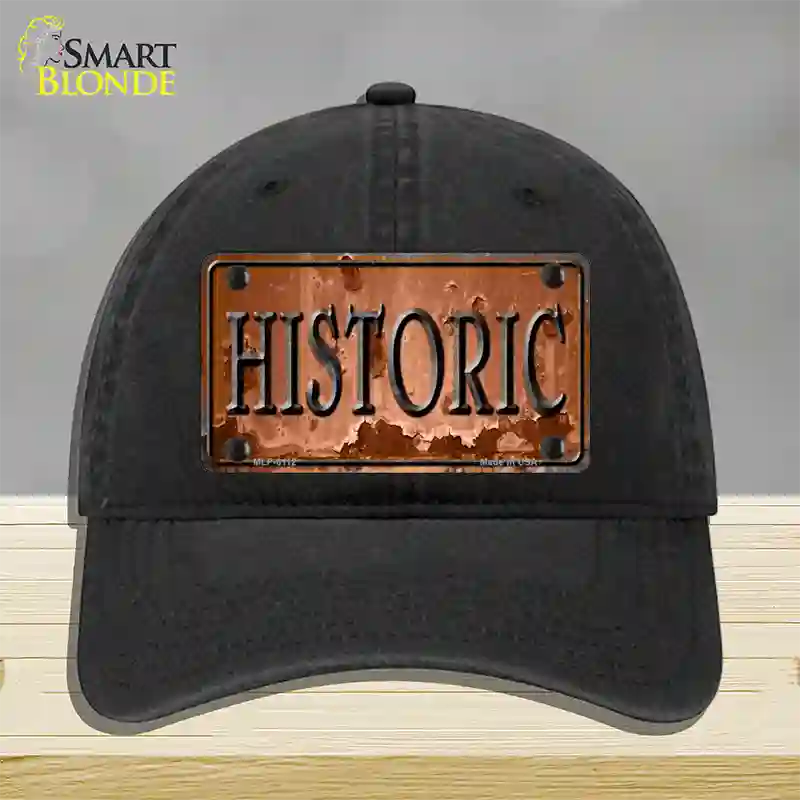 Historic Novelty License Plate Hat Unconstructed Cotton / Black