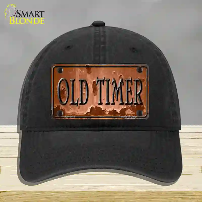 Old Timer Novelty License Plate Hat Unconstructed Cotton / Black