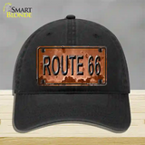 Route 66 Rusty Novelty License Plate Hat Unconstructed Cotton / Black