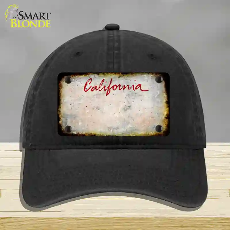 California Rusty Blank Novelty License Plate Hat Unconstructed Cotton / Black