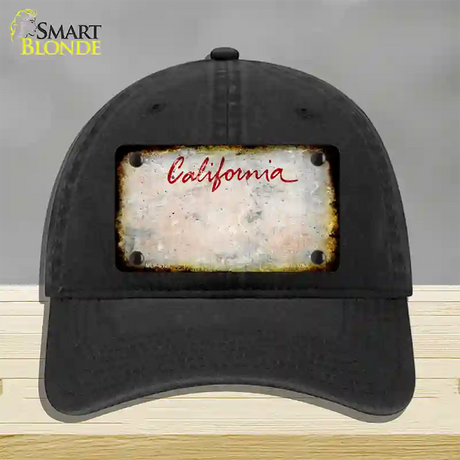 California Rusty Blank Novelty License Plate Hat Unconstructed Cotton / Black