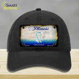 Illinois Rusty Blank Novelty License Plate Hat Unconstructed Cotton / Black