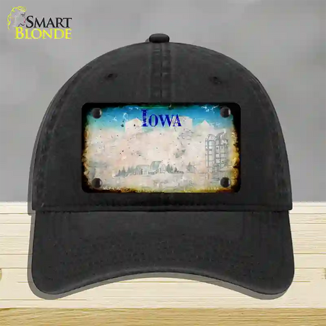 Iowa Rusty Blank Novelty License Plate Hat Unconstructed Cotton / Black