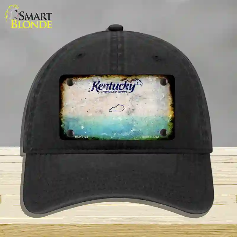 Kentucky Rusty Blank Novelty License Plate Hat Unconstructed Cotton / Black