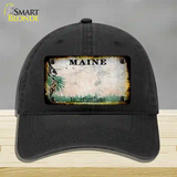 Maine Rusty Blank Novelty License Plate Hat Unconstructed Cotton / Black