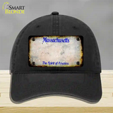 Massachusetts Rusty Blank Novelty License Plate Hat Unconstructed Cotton / Black