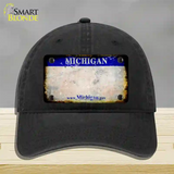 Michigan Gov Rusty Blank Novelty License Plate Hat Unconstructed Cotton / Black