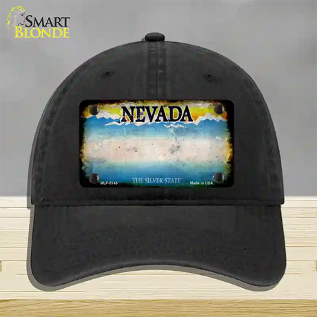 Nevada Rusty Blank Novelty License Plate Hat Unconstructed Cotton / Black