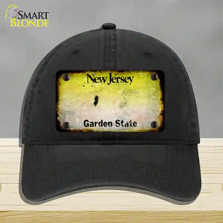 New Jersey Rusty Blank Novelty License Plate Hat Unconstructed Cotton / Black