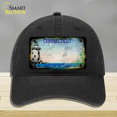 Connecticut Preserve Rusty Blank Novelty License Plate Hat Unconstructed Cotton / Black