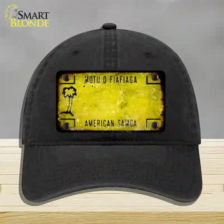 American Samoa Rusty Blank Novelty License Plate Hat Unconstructed Cotton / Black