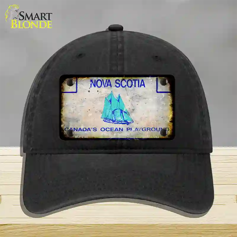 Nova Scotia Rusty Blank Novelty License Plate Hat Unconstructed Cotton / Black