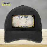 Quebec Rusty Blank Novelty License Plate Hat Unconstructed Cotton / Black