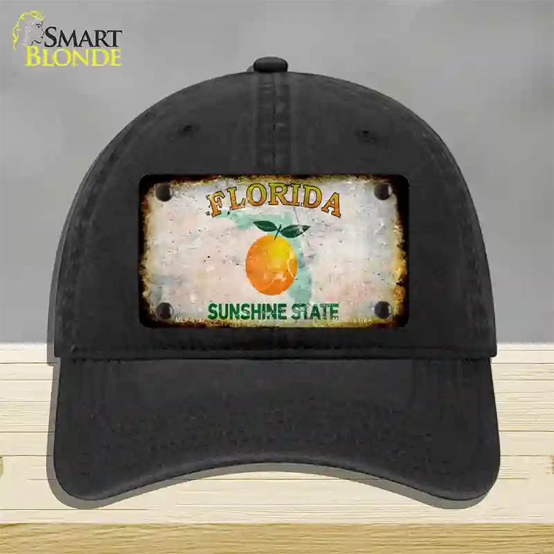 Florida Orange Rusty Blank Novelty License Plate Hat Unconstructed Cotton / Black