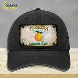 Florida Orange Rusty Blank Novelty License Plate Hat Unconstructed Cotton / Black