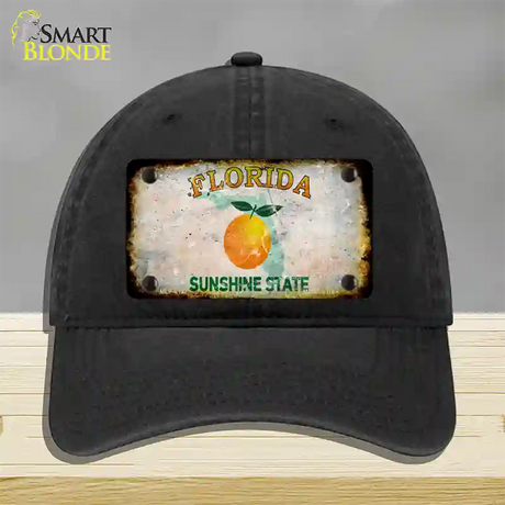 Florida Orange Rusty Blank Novelty License Plate Hat Unconstructed Cotton / Black