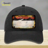 Nebraska Amber Rusty Blank Novelty License Plate Hat Unconstructed Cotton / Black