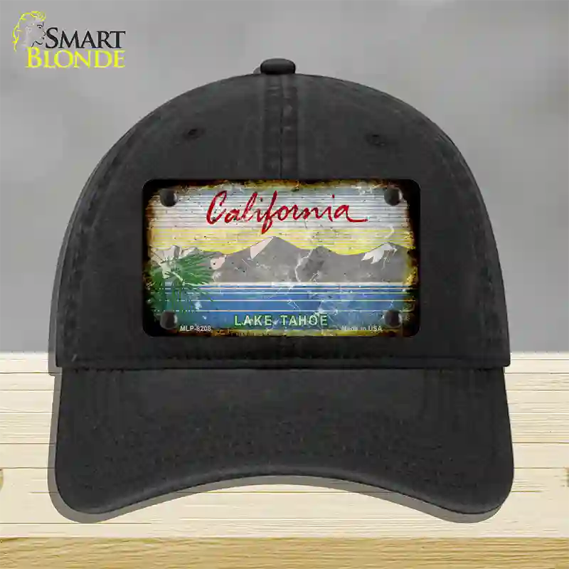 California Lake Tahoe Rusty Blank Novelty License Plate Hat Unconstructed Cotton / Black