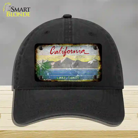 California Lake Tahoe Rusty Blank Novelty License Plate Hat Unconstructed Cotton / Black