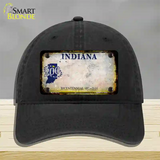 Indiana Rusty Blank Novelty License Plate Hat Unconstructed Cotton / Black