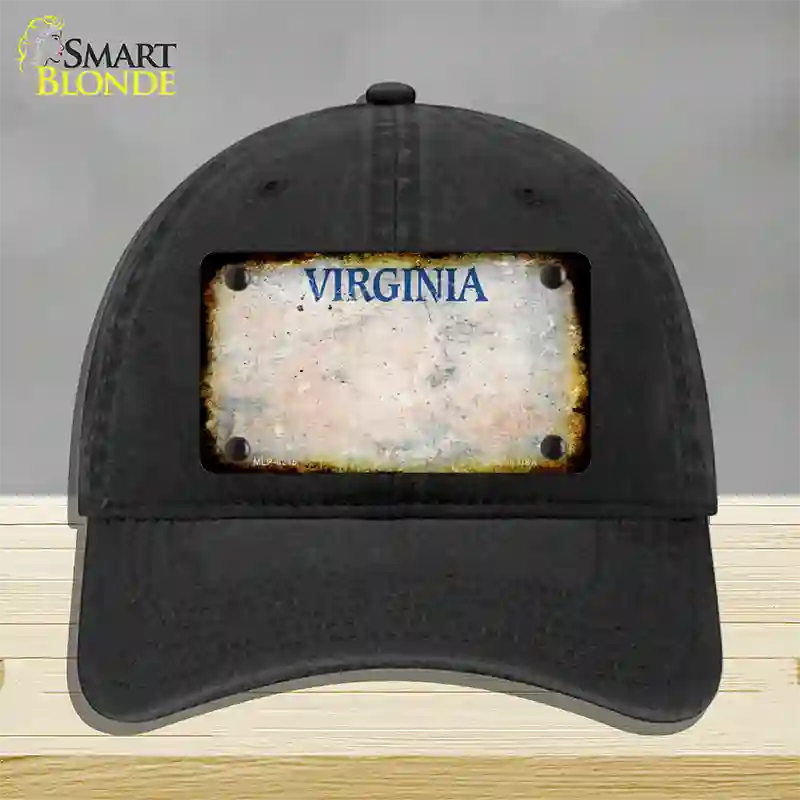 Virginia Old Dominion Rusty Blank Novelty License Plate Hat Unconstructed Cotton / Black