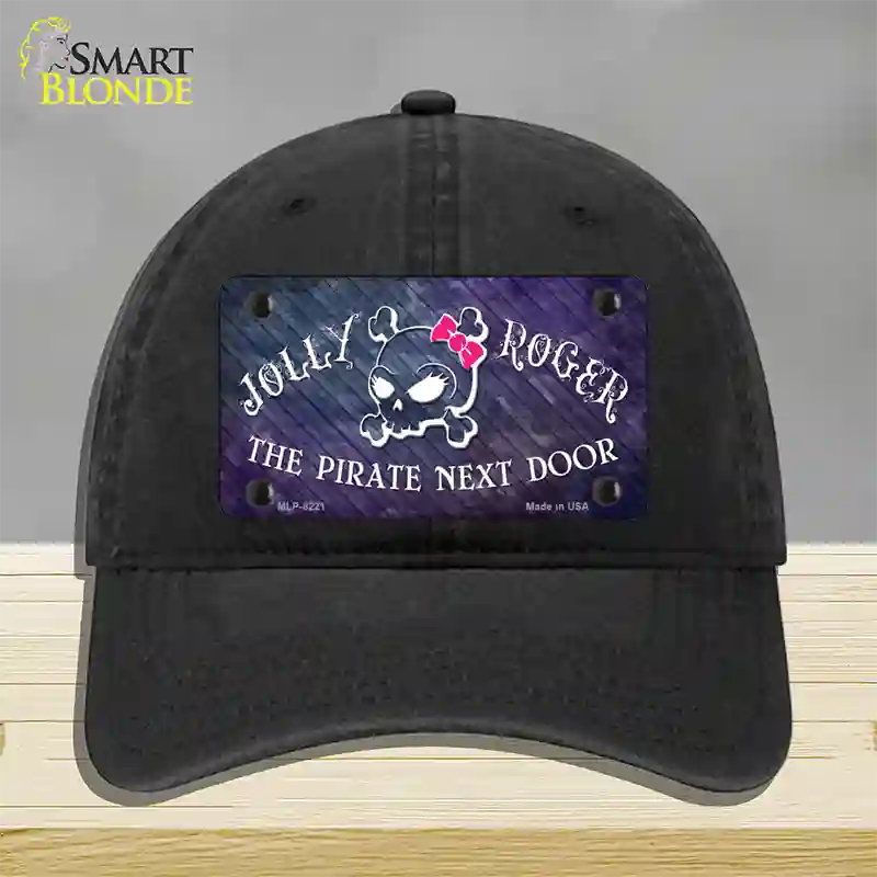 The Pirate Next Door Novelty License Plate Hat Unconstructed Cotton / Black