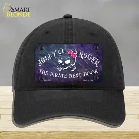 The Pirate Next Door Novelty License Plate Hat Unconstructed Cotton / Black