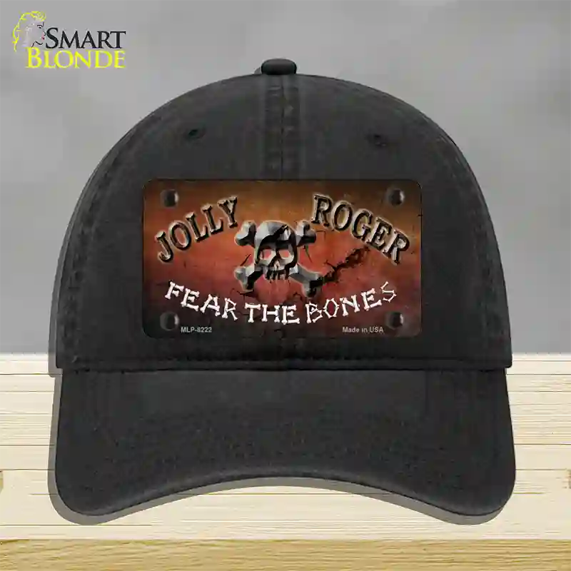 Fear The Bones Novelty License Plate Hat Unconstructed Cotton / Black