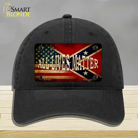 All Lives Matter Flag Novelty License Plate Hat Unconstructed Cotton / Black