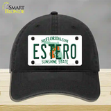 Estero Sunshine State Novelty License Plate Hat Unconstructed Cotton / Black