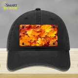 Fall Leaves Novelty License Plate Hat Unconstructed Cotton / Black