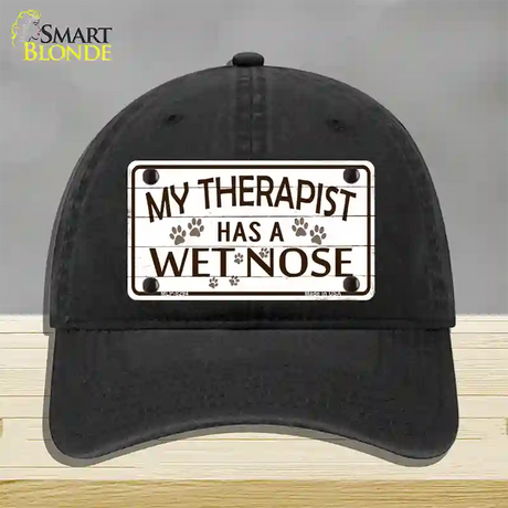 My Therapist Novelty License Plate Hat Unconstructed Cotton / Black