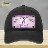 All Cancer Awareness Novelty License Plate Hat Unconstructed Cotton / Black