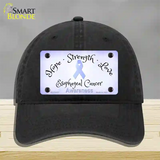 Esophageal Cancer Ribbon Novelty License Plate Hat Unconstructed Cotton / Black