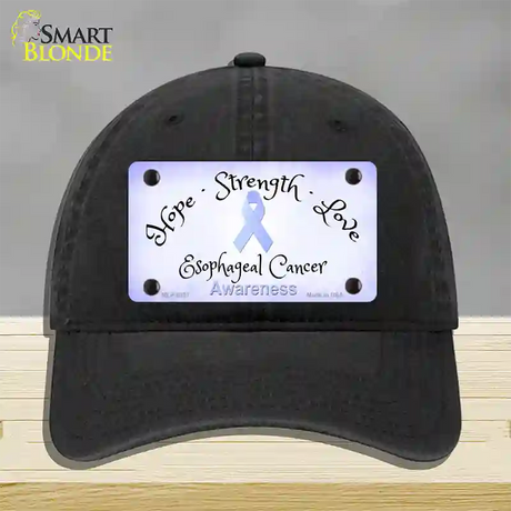 Esophageal Cancer Ribbon Novelty License Plate Hat Unconstructed Cotton / Black