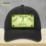 Lymphoma Cancer Ribbon Novelty License Plate Hat Unconstructed Cotton / Black