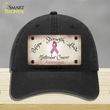 Testicular Cancer Ribbon Novelty License Plate Hat Unconstructed Cotton / Black