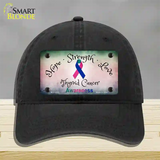 Thyroid Cancer Ribbon Novelty License Plate Hat Unconstructed Cotton / Black