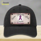 Honors Caregivers Ribbon Novelty License Plate Hat Unconstructed Cotton / Black