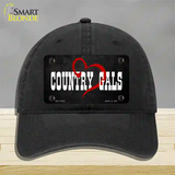 Country Gals Novelty License Plate Hat Unconstructed Cotton / Black