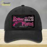 Two Dollar Pistol Novelty License Plate Hat Unconstructed Cotton / Black