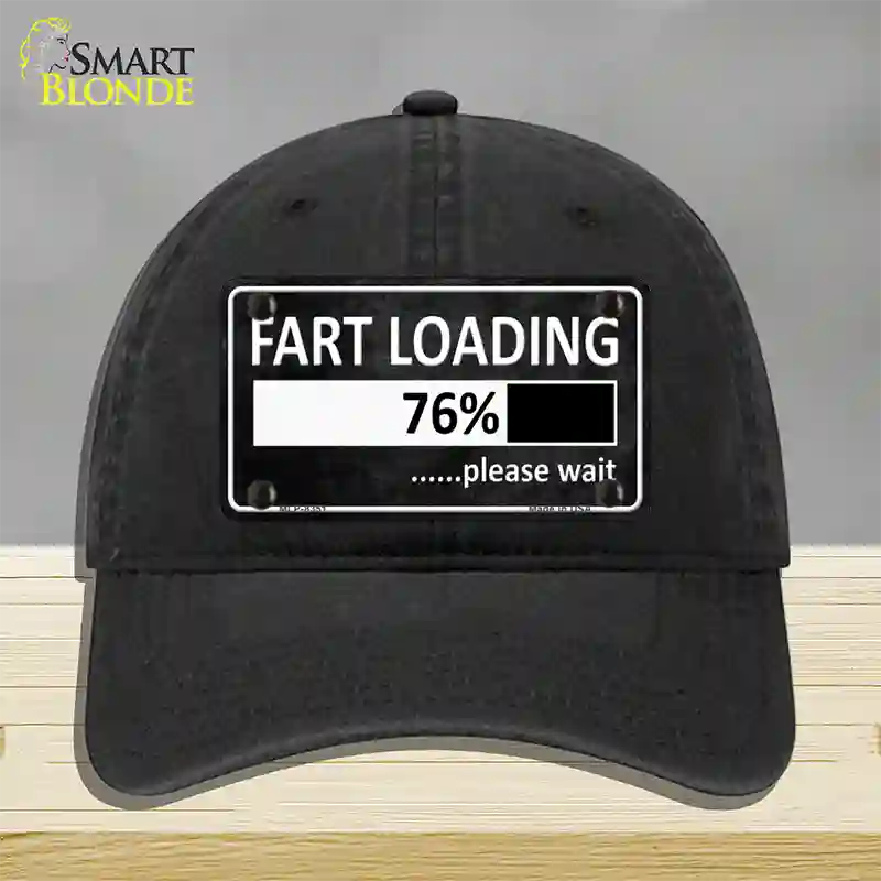 Fart Loading Novelty License Plate Hat Unconstructed Cotton / Black